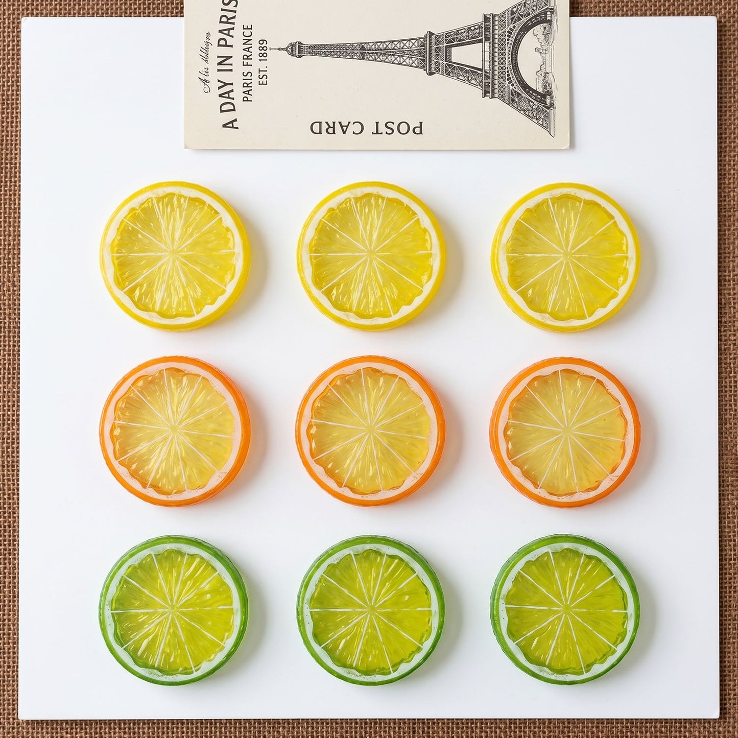 9 Pcs Mixed Color Artificial Lemon Slices, Vibrant Fake Citrus Cutouts, Party Table Scatter, Photo Booth Backdrop Accents, Summe
