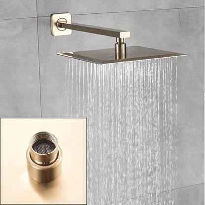Chuveiro Quadrado de Teto 8"/10"/12" Ultrafino para Banheiro com Braço de Chuveiro Acessórios de Torneira Montado na Parede