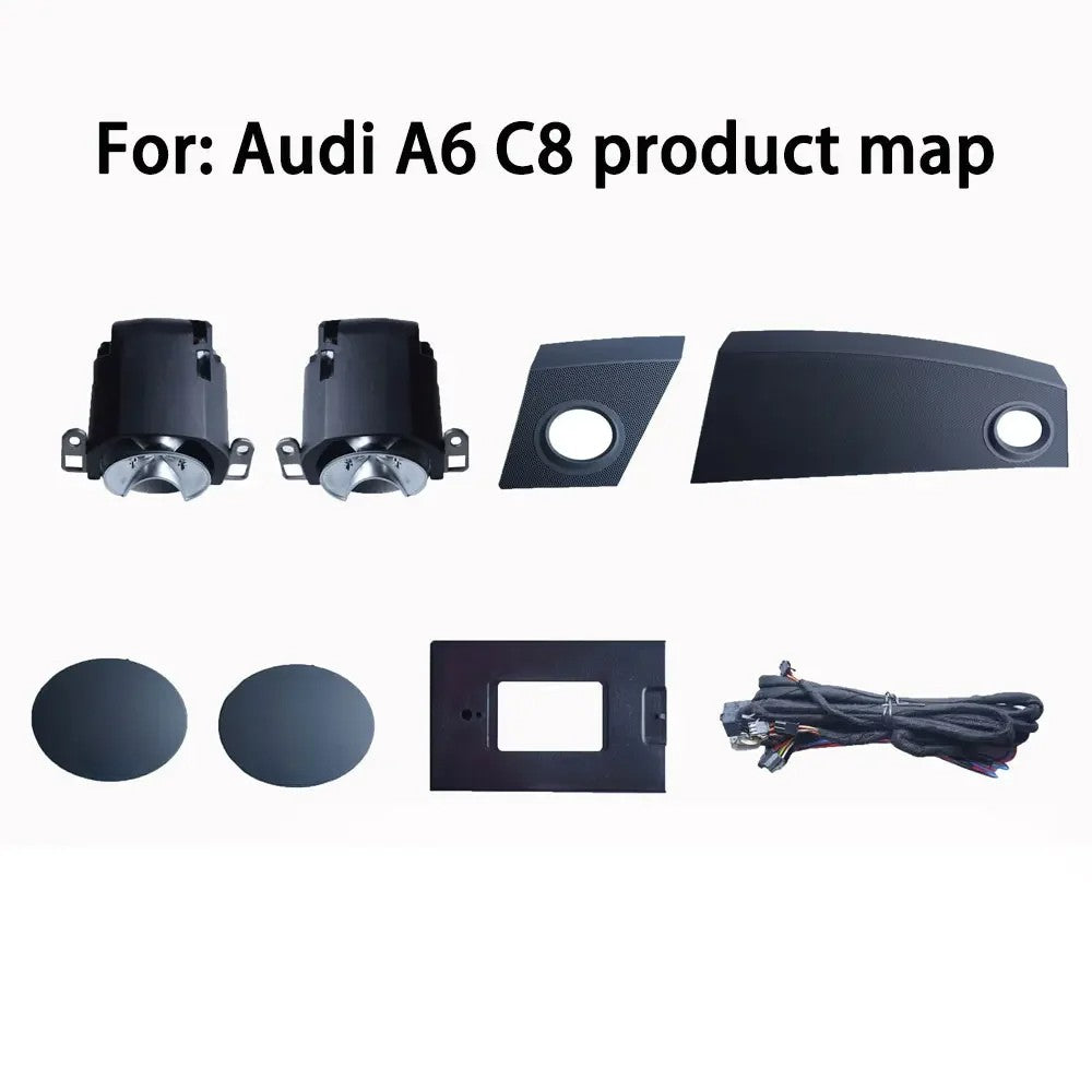 Elevador Tweeter para alto-falante com luz ambiente para Audi A6 C7 C8 A7 A4 A5 B8 B9 Q5 2017-2024 corneta de painel central Lâmpada profissional