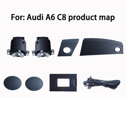 Elevador Tweeter para alto-falante com luz ambiente para Audi A6 C7 C8 A7 A4 A5 B8 B9 Q5 2017-2024 corneta de painel central Lâmpada profissional