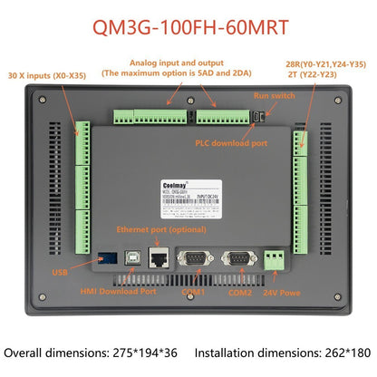 IHM CLP Integrado Tudo-em-Um Coolmay Série QM3G Suporta Personalização Analógica e Ethernet Modelos Disponíveis de 4.3''/5''/7''/10''