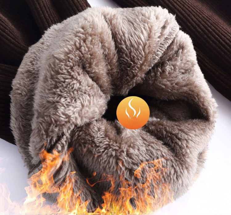 Solid Casual Thicken Women Corduroy Pants Lamb Fleece Padded Cashmere Warm Sweatpants Female Elastic Waist Soft Fur Trousers