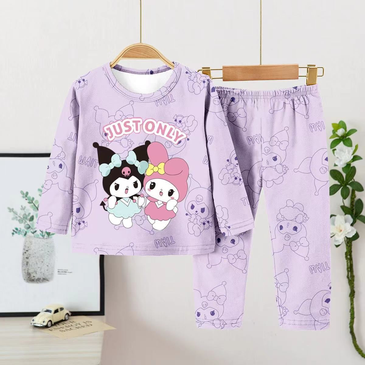 Anime Cinnamoroll Children Pajama Sets Soft Round Neck Comfortable Kids Pajama Suit Causal Loose Breathable Boys Girls Nightwear