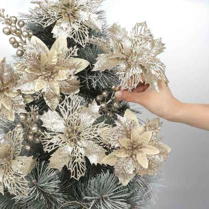 21Pcs Artificial Flowers Berry Bouquet Christmas Decoration Vase for Home Room Decor Fake Flowers Garland Ornament Accessories