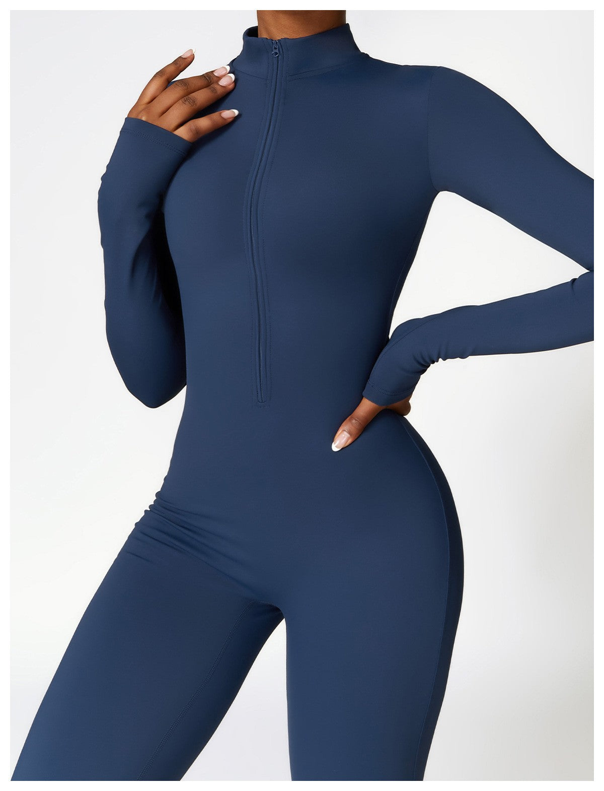 Women's Long Sleeved One-piece Sportswear Zipper Yoga Rompers Gym Jumpsuits Workout High-intensity Skin-tight Fitness Garment