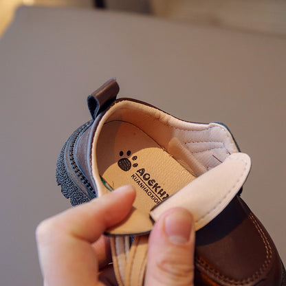 Kids Fall Leather Shoes Casual School Boys Girls Single Shoe Size 21-30 Toddler black brown round toe casual shoes for kids