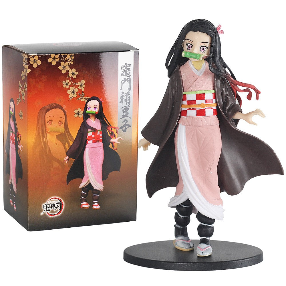 Anime figura Demon Slayer Figura Kamado Tanjirou Nezuko Action Figures PVC Modelo Brinquedos Zenitsu Estatueta Inosuke Kimetsu No Yaiba