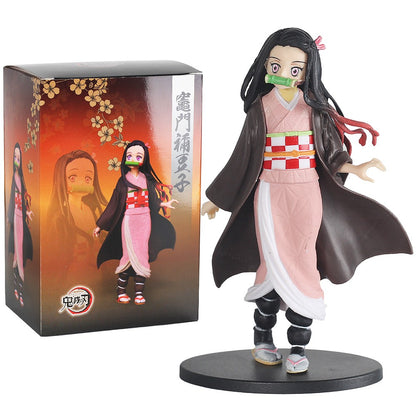 Anime figura Demon Slayer Figura Kamado Tanjirou Nezuko Action Figures PVC Modelo Brinquedos Zenitsu Estatueta Inosuke Kimetsu No Yaiba