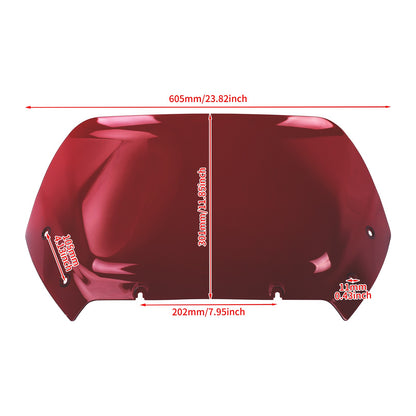 Para-brisa de motocicleta 10" Carenagem Defletor de vento Para-brisa ABS para Harley Touring CVO Road Glide 2023 2024 2025 FLTRX FLTRXSE