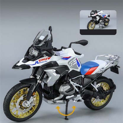 1/9 R1250 GS ADV Liga De Motocicleta De Corrida Diecasts Rua Esportes Motocicleta Modelo Simulação Com Luz Coleção Crianças Brinquedos Presente