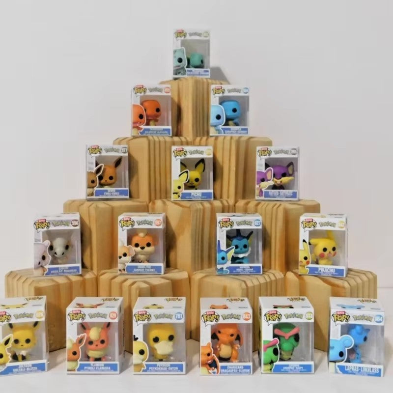Bitty Funko Pop Pokémon Pikachu Bulbasaur Charmander?? Boneco Miniatura Genuíno 4 Pacotes Série Decoração Modelo de Boneco de Ação Colecionável