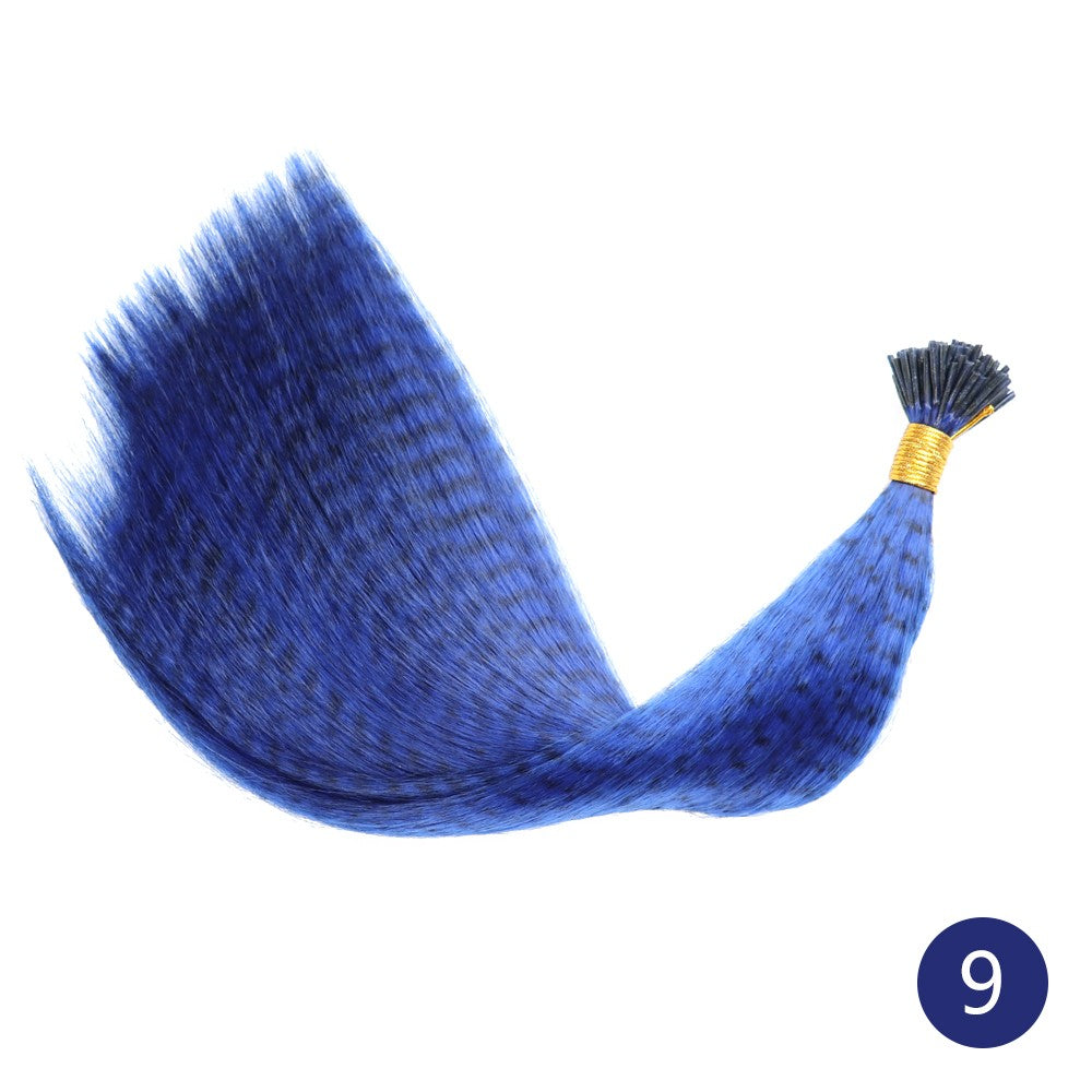 Extensão de Cabelo de Pena AZQUEEN 10 Peças Cabelo Falso I Tip Cabelo Sintético Arco-Íris 16 Polegadas Aplique de Pena para Extensão de Cabelo