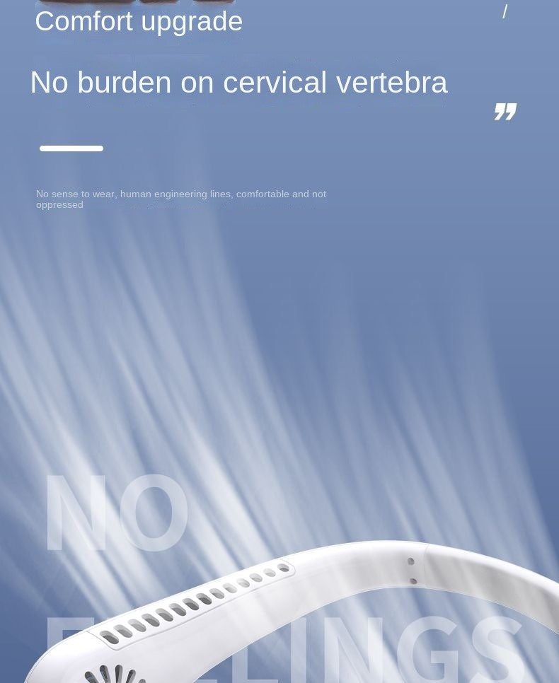 2025 Long endur New Mini Neck Mounted Fan Portable Bladeless Neck Rechargeable Air Cooler 3 Speed Mini Summer Sports Fan Outdoor