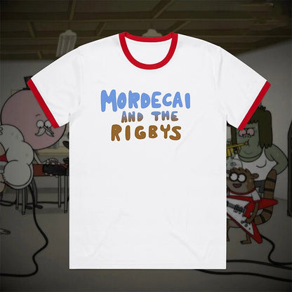 Mordecai and the Rigbys Ringer TShirt TV Serie Graphic Tee Funny TV Show Cartoon Unisex Cosplay TShirt Streetwear Men's Clothing
