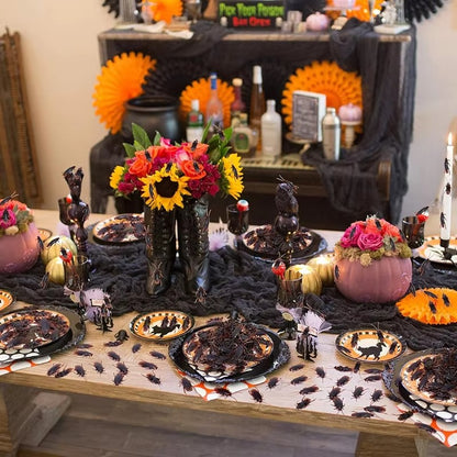 12/24pcs Halloween Simulation Bug Cockroach Spider Centipede Scorpion Plastics Prank Bug Funny 2025 Halloween DIY Decoration