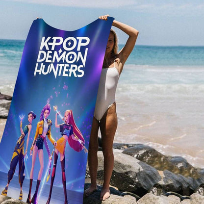Kpop D-demon Hunters Microfiber Beach Towel Absorbent Quick Dry Soft Yoga Swimming Resort Mountain Climbing Towel
