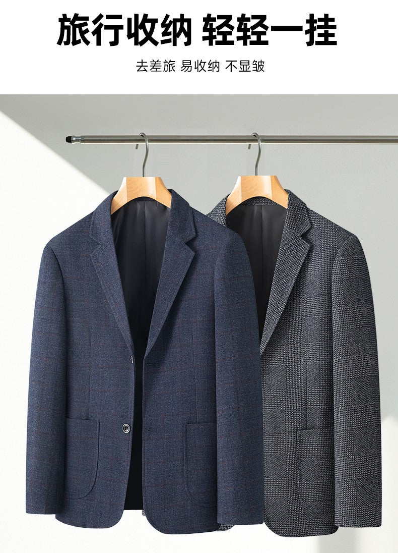 New Men's Blazer Fashion Middle-aged Business Casual Professional Wear Casual Loose British Style Sub-trend Four Seasons Suit