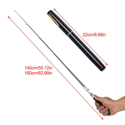 Vara de Pesca Retrátil Compacta Estilo Caneta 1M-1.6M Haste Telescópica Leve em Liga de Alumínio Portátil para Uso Externo Equipamento de Pesca