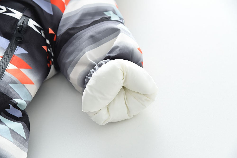 YBFSKID Kids Boys Winter Rompers Geometric Pattern Plush Thick Toddler Baby Boys Ski Suit Fur Collar Little Boys Jumpsuit Outfit