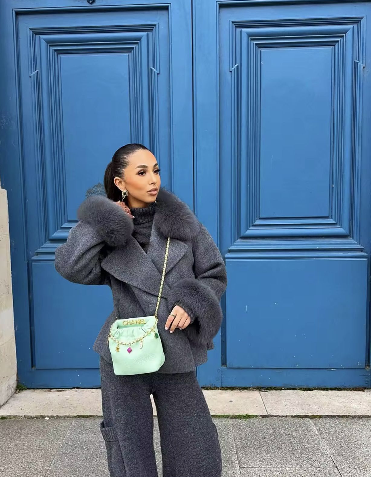 UCXQ Fashion Loose Warm Coat Women's Turn Down Collar Long Sleeve Covered Button Cardigan Coats 2025 Autumn Winter New 23Z4030