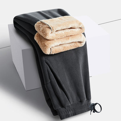 YJKVUR Unisex 2025 Winter New Oversize Pants Men Women Warm Fleece Liner Drawstring Trousers Casual Comfortable Gym Sweatpants