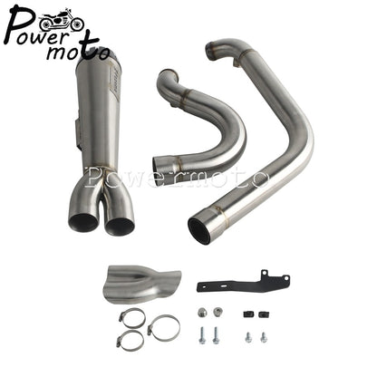 Motorcycles 2-Into-1 Exhaust Muffler Pipes Tube For Harley Dyna Fat Bob Low Rider S Street Bob Wide Super Glide FXD 2006-2017