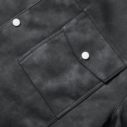 Leather Jacket Men Suede Coats Black Pockets Oversized 6XL 7XL 8XL Plus Size Street Motorcycle Button Autumn Brand Waterproof