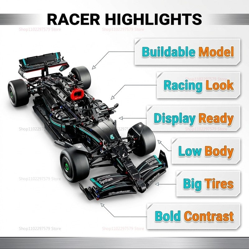 1:8 Scale Technical Performance 1432/1642PCS+ Race Car Mechanical Group Series Building Blocks Cars Bricks Model Collection Toys