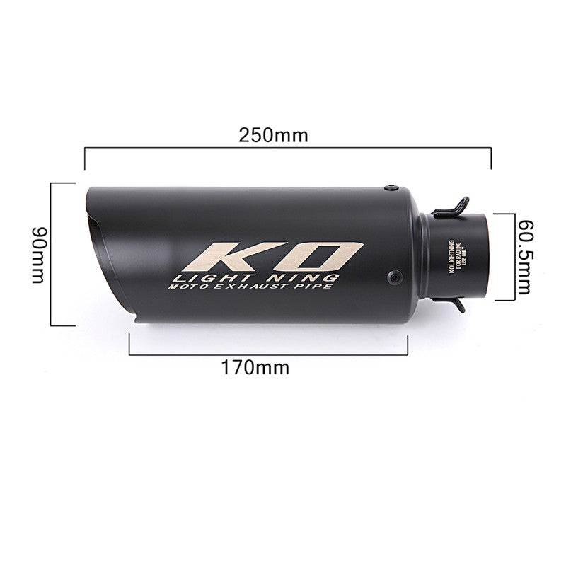 Universal 61 mm Exhaust Tail Pipe Motorcycle Stainless Steel Muffler Tips Blue Black Escape with Removable DB Killer
