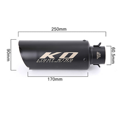 Universal 61 mm Exhaust Tail Pipe Motorcycle Stainless Steel Muffler Tips Blue Black Escape with Removable DB Killer