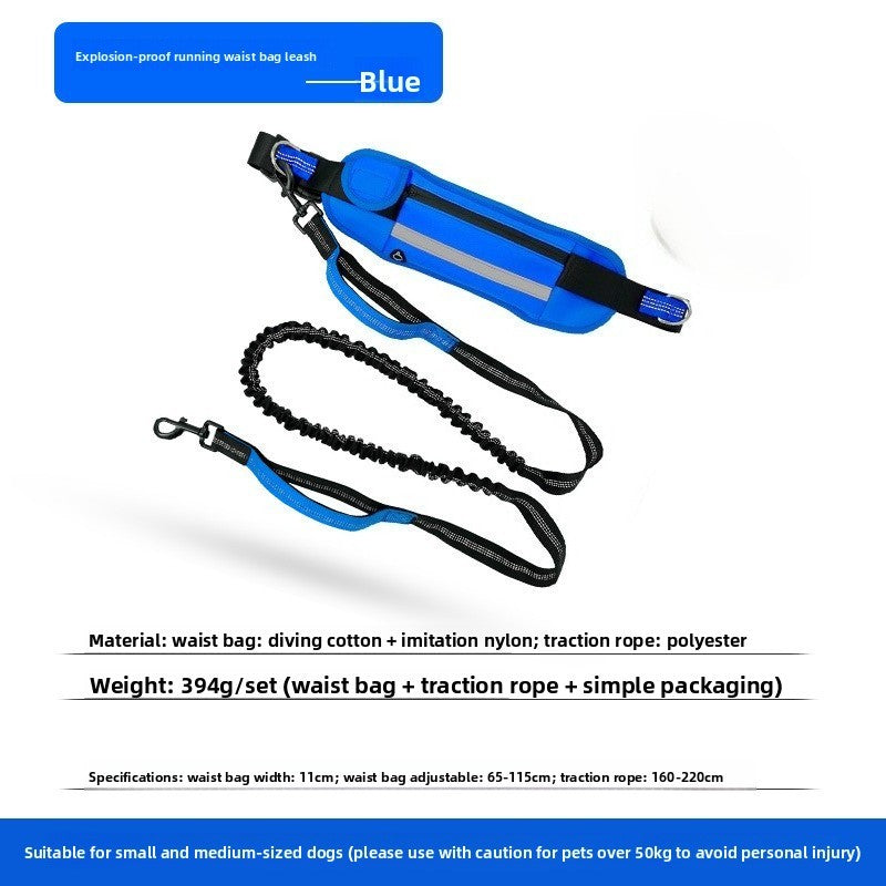 Coleira de Cachorro Mãos Livres para Correr Caminhar Coleira Refletiva com Bolsa de Cintura Cinto Elástico Retrátil Corda de Tração para Cães Produtos para Animais de Estimação