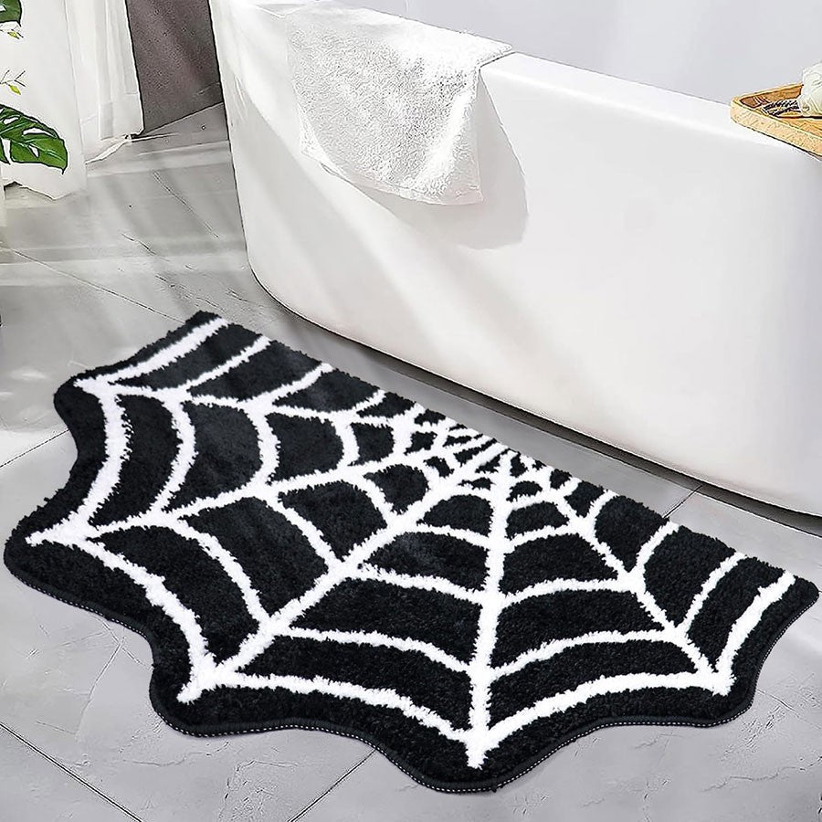 Halloween Bath Mat Gothic Bedroom Carpet Spider Web Floor Bathroom Home Decor Decoration Kitchen Living Rugs Room Rug Mats