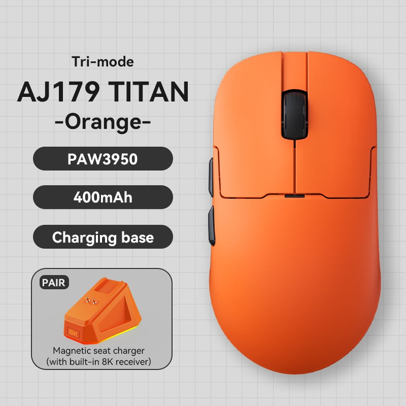 AJAZZ AJ179 APEX PAW3950 30000DPI 8Khz Wireless Gaming Mouse Right Handed Ergonomic Mouse with RGB Magnetic Screen Charging Base