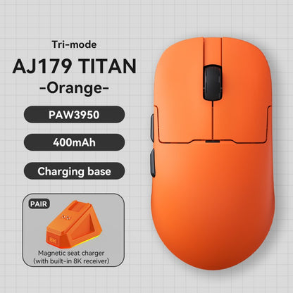 AJAZZ AJ179 APEX PAW3950 30000DPI 8Khz Wireless Gaming Mouse Right Handed Ergonomic Mouse with RGB Magnetic Screen Charging Base
