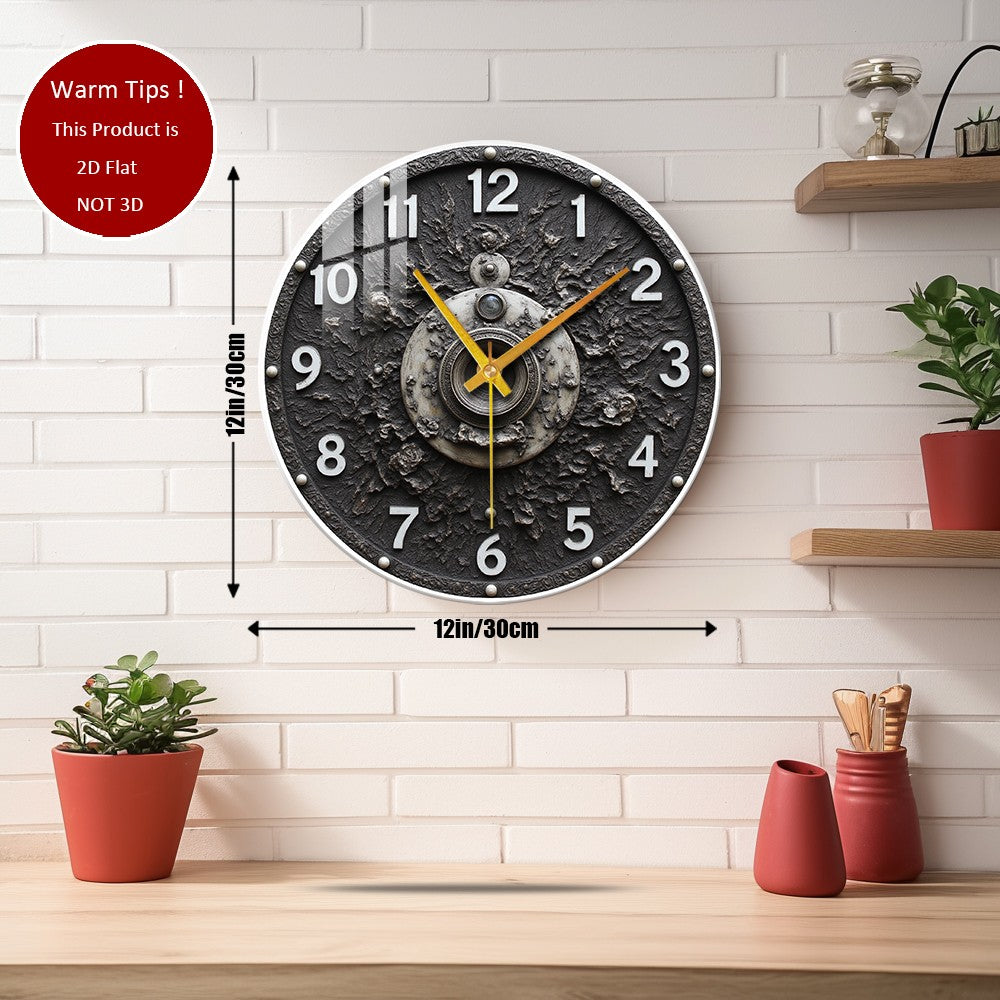 Tempered Glass Wall Clock Clock Face With Camera Lens Suitable For Wall Decor or Tabletop Display Anywhere