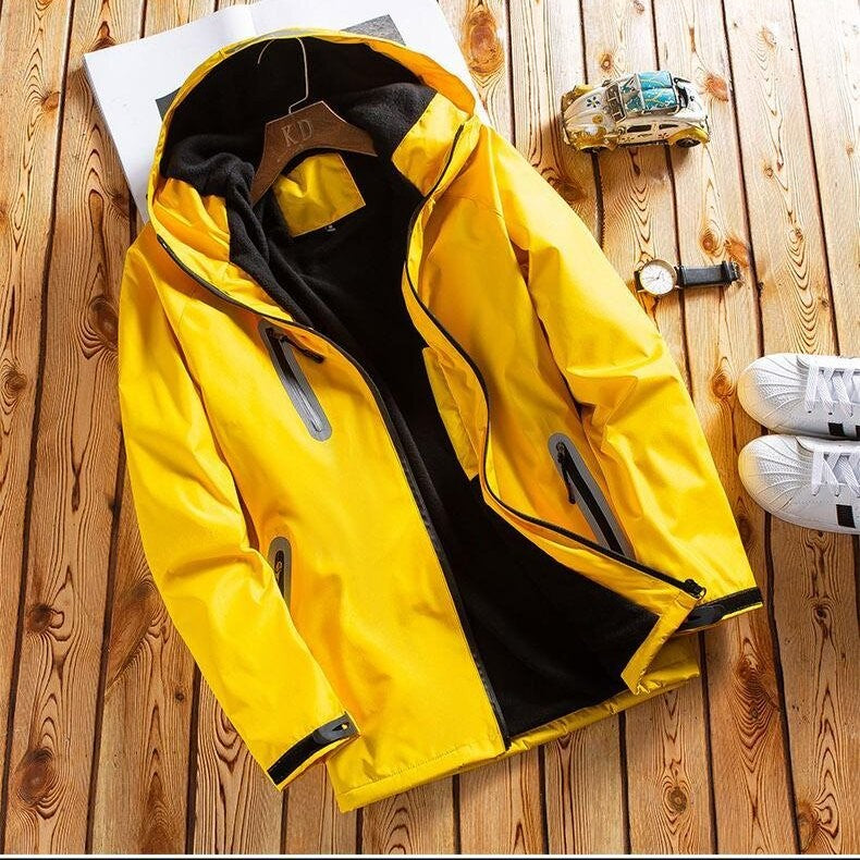Winter  Men's Jacket, Thick Fleece Lined Waterproof Windproof Loose Fit Warm Parka Coat