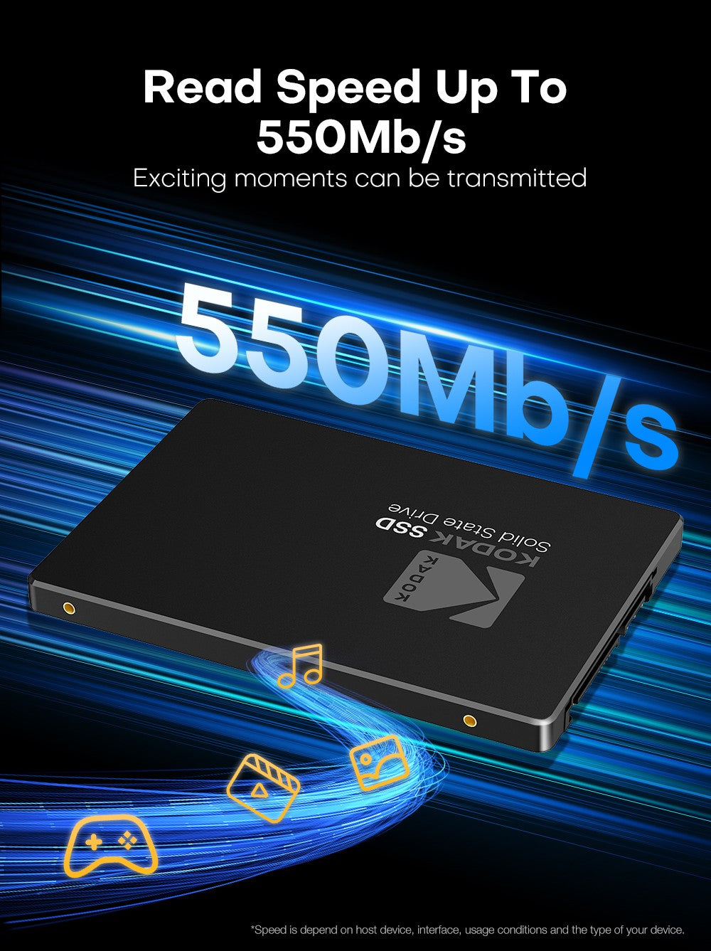 Kodak Ultra SSD 1T Sata 2.5 Polegadas Disco Sólido Alta Velocidade 550Mb/s 512/128/256G HD SATA Disco Rígido Interno para Computador Portátil