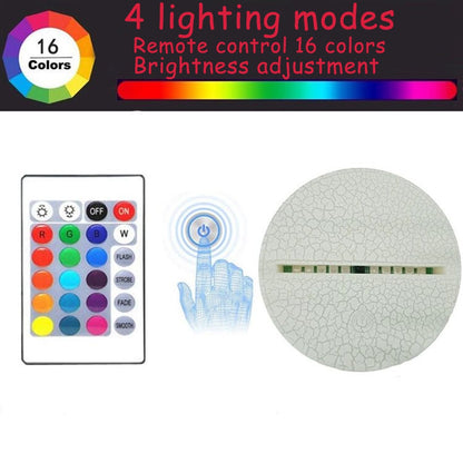 3D Night Light Mickey Mouse Clubhouse 7/16 Color Changing USB charging  Light Bedroom Decorative Light Children's Birthday Gift