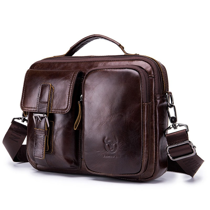 BULLCAPTAIN New Genuine Leather Men Crossbody Bag Male Briefcase Messenger Bag Casual Business Briefcase Style Men Shoulder Bag