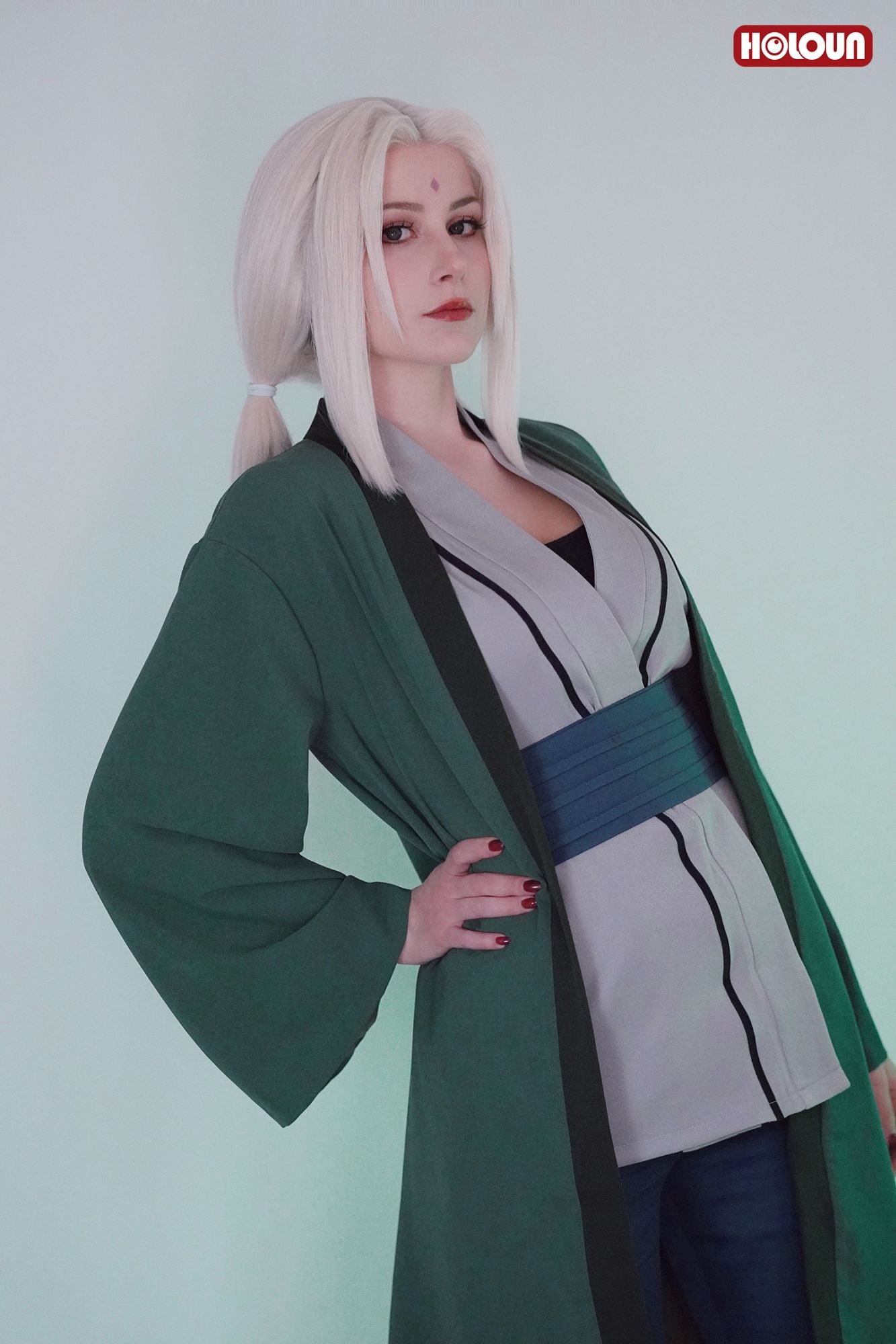 HOLOUN Anime Tsunade Cosplay Costume Embroidery Haori Top Pants Belt Halloween Christmas Gift Cos Convention