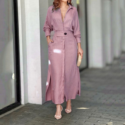 Fashion Spring Overalls Sundress Women 2025 Autumn Dress Casual Elegant longSleeve Baggy Work Vestidos Kaftan Maxi Long Dress