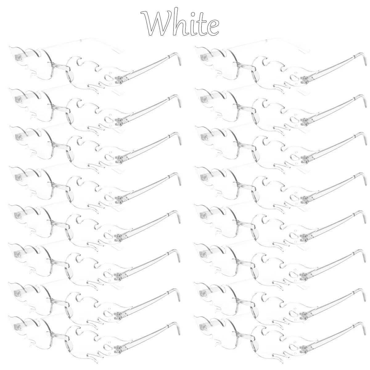 12-120Pcs Fire Flame Sunglasses Rimless Fire Sunglasses Candy Color Party Sunglasses Wedding Funny Sunglasses for Guest