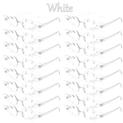 12-120Pcs Fire Flame Sunglasses Rimless Fire Sunglasses Candy Color Party Sunglasses Wedding Funny Sunglasses for Guest