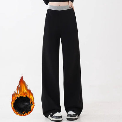 Winter Female Designer Snow Warm Casual Pants Girls Fashion Plush High Waist Trousers Lady Comfortable Fleece Thermal Pants