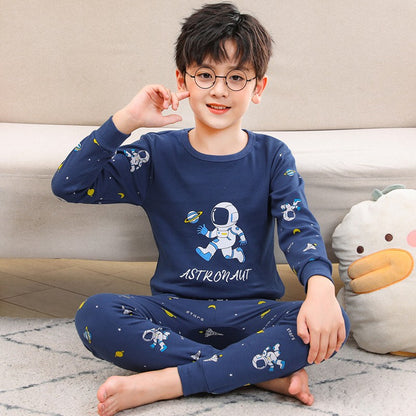 Astronaut Cartoon Boys Pajamas Sets Kids Christmas Pijamas 2pcs Loungewear for 2-14 Years Children's Nightwear Homewear Pyjamas