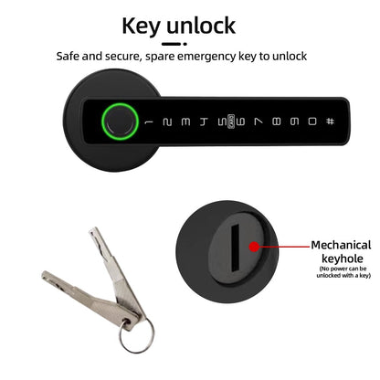 RAYKUBE M5 Tuya BLE Smart Fingerprint Door Lock Digital Electronic Lock with Password/Key/IC Card/ Smartlife/ Tuya APP Unlock