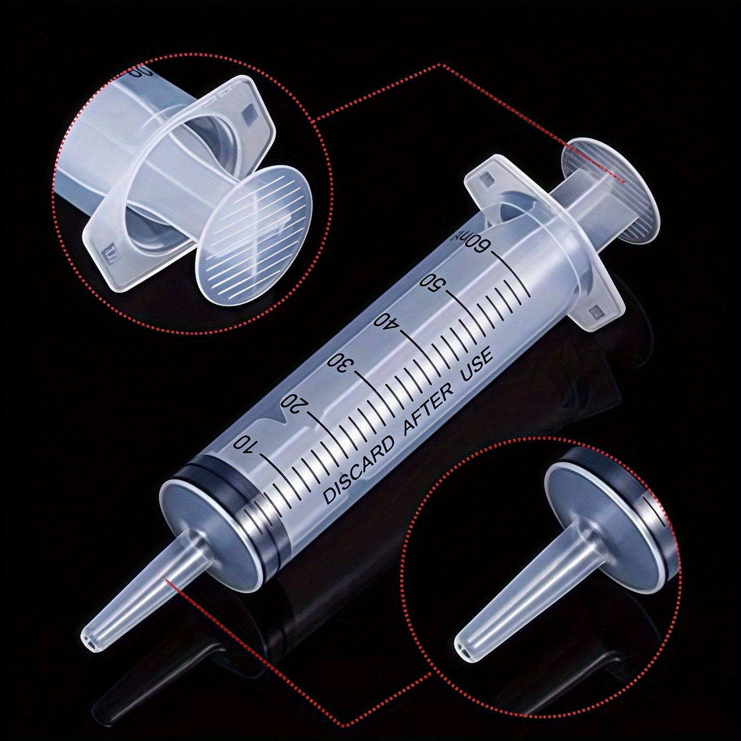 Seringa grande de 60/100/150ml com 100 cm de tubo, conversor, conjunto de tampa, injetor de jardim, para batom líquido, tinta, resina epóxi, óleo