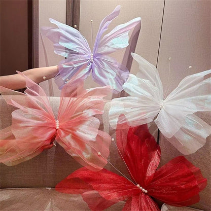 50cm Big Simulation Butterfly 3D Outdoor Shopping Mall Wedding Festival Decoration Hollow Large Hanging Gauze Fake Butterfly