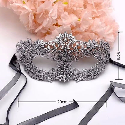 Gold and Silver Lace and Diamond Mask Eye Mask Masquerade Adult Male and Female Party Mask Sensual Women's Half Face