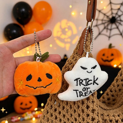 Funny Halloween Plush Keychain Pumpkin Head Kawaii Cartoon Plush Pendant Decoration Soft Furry Bag Pendant Gift Giving